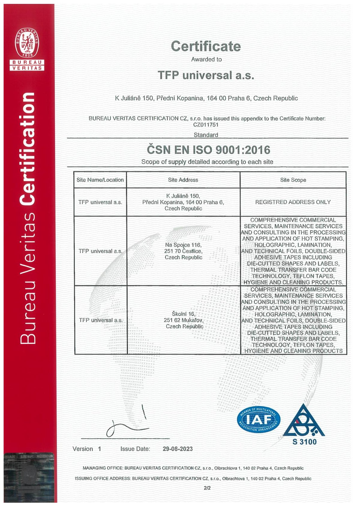 ISO 9001:2016 EN 2/2